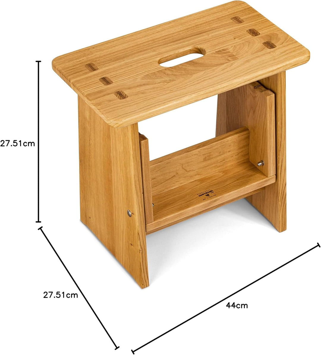 Tritthocker, Sitzhocker Holz, stabil in Eiche Natur Massivholz, für Kinder und die ganze Familie, Ei
