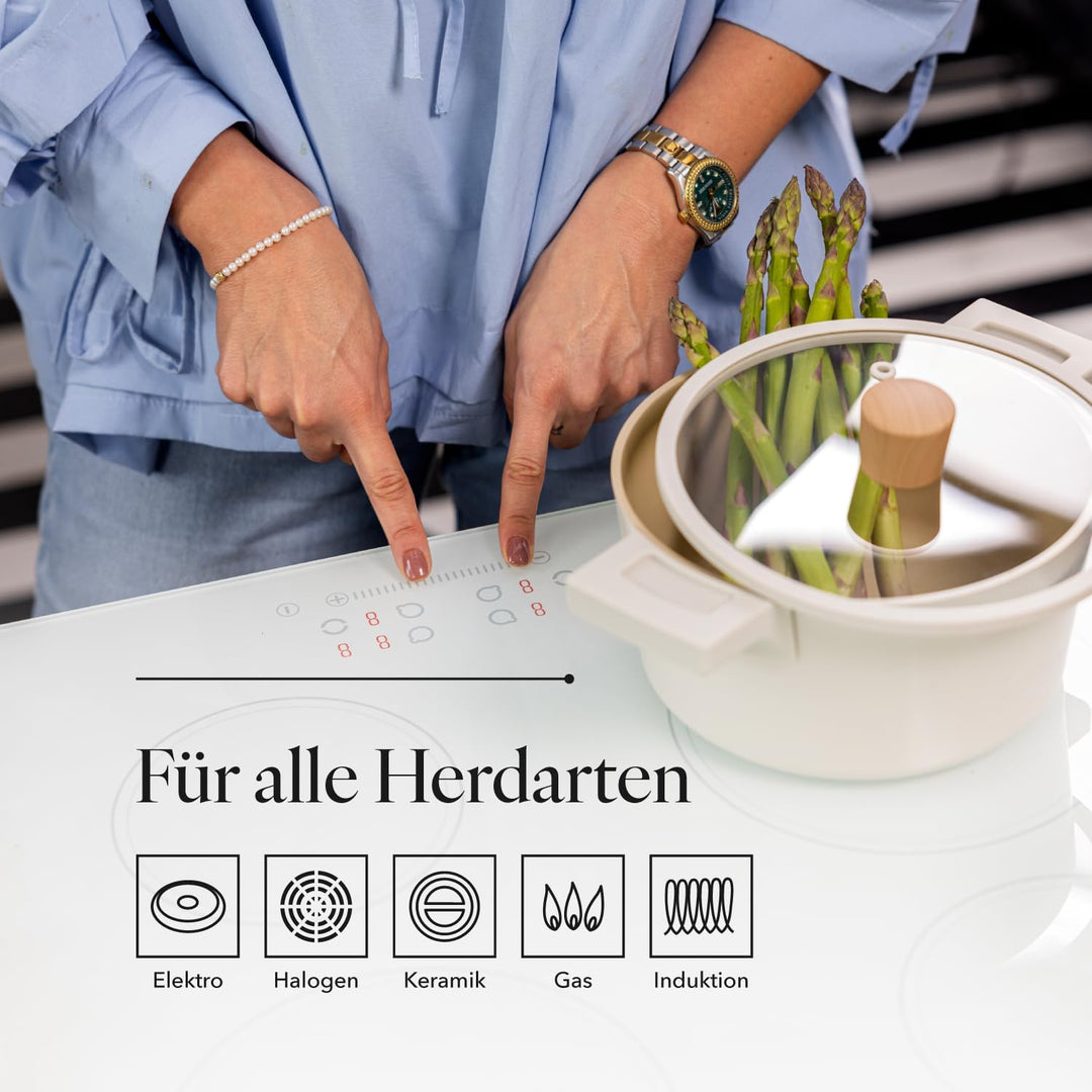 FLORINA Nube Aluminium-Topf | 24 cm | 5,8 l | Induktionsgeeignet | Kratzfeste Keramikbeschichtung |