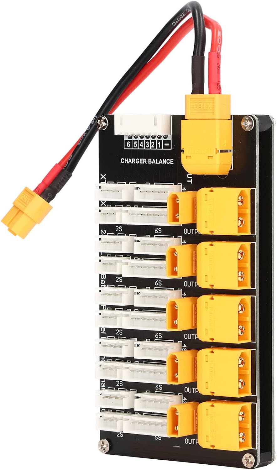 Wakects Parallel ladeplatine,Lipo Akkuladeplatine Parallel XT30 XT60 Stecker Multi 2‑6S Lithium Unte