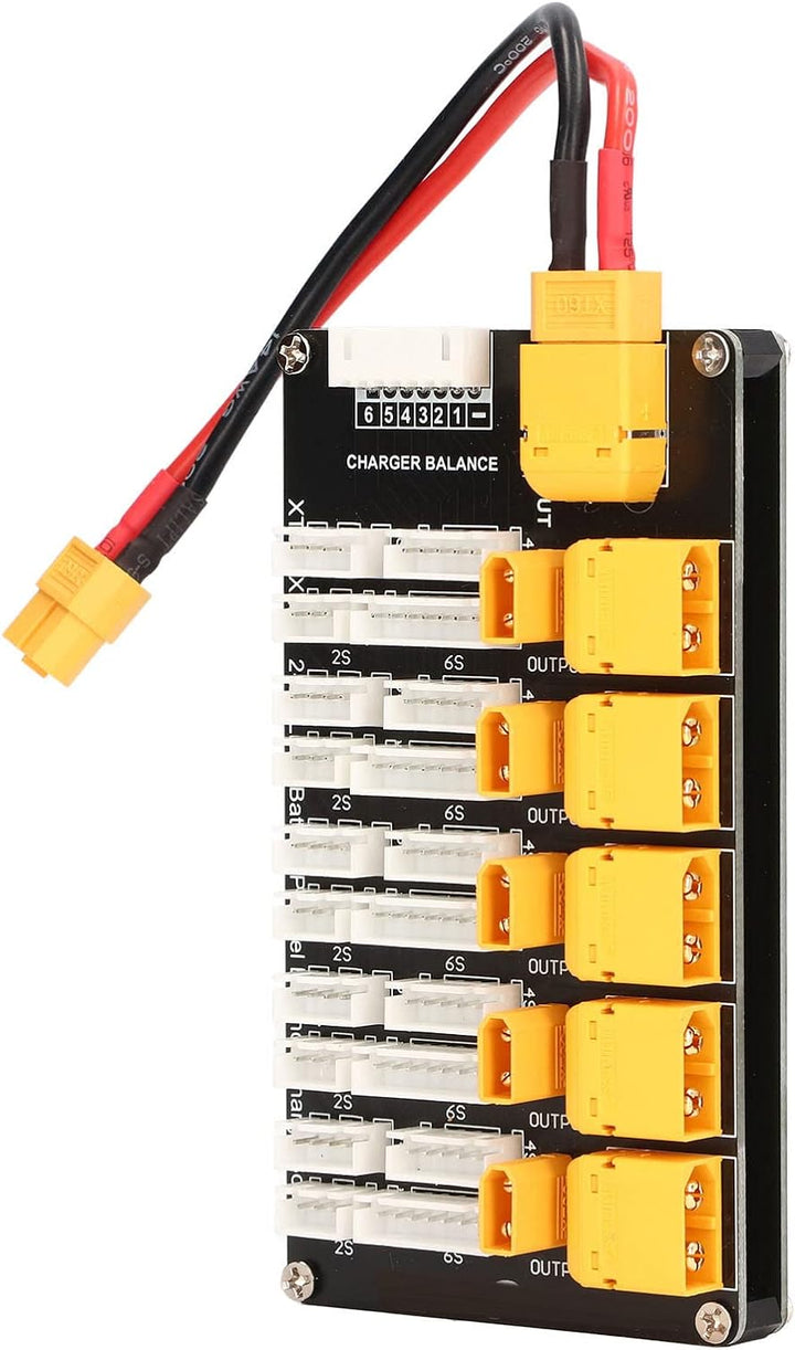 Wakects Parallel ladeplatine,Lipo Akkuladeplatine Parallel XT30 XT60 Stecker Multi 2‑6S Lithium Unte
