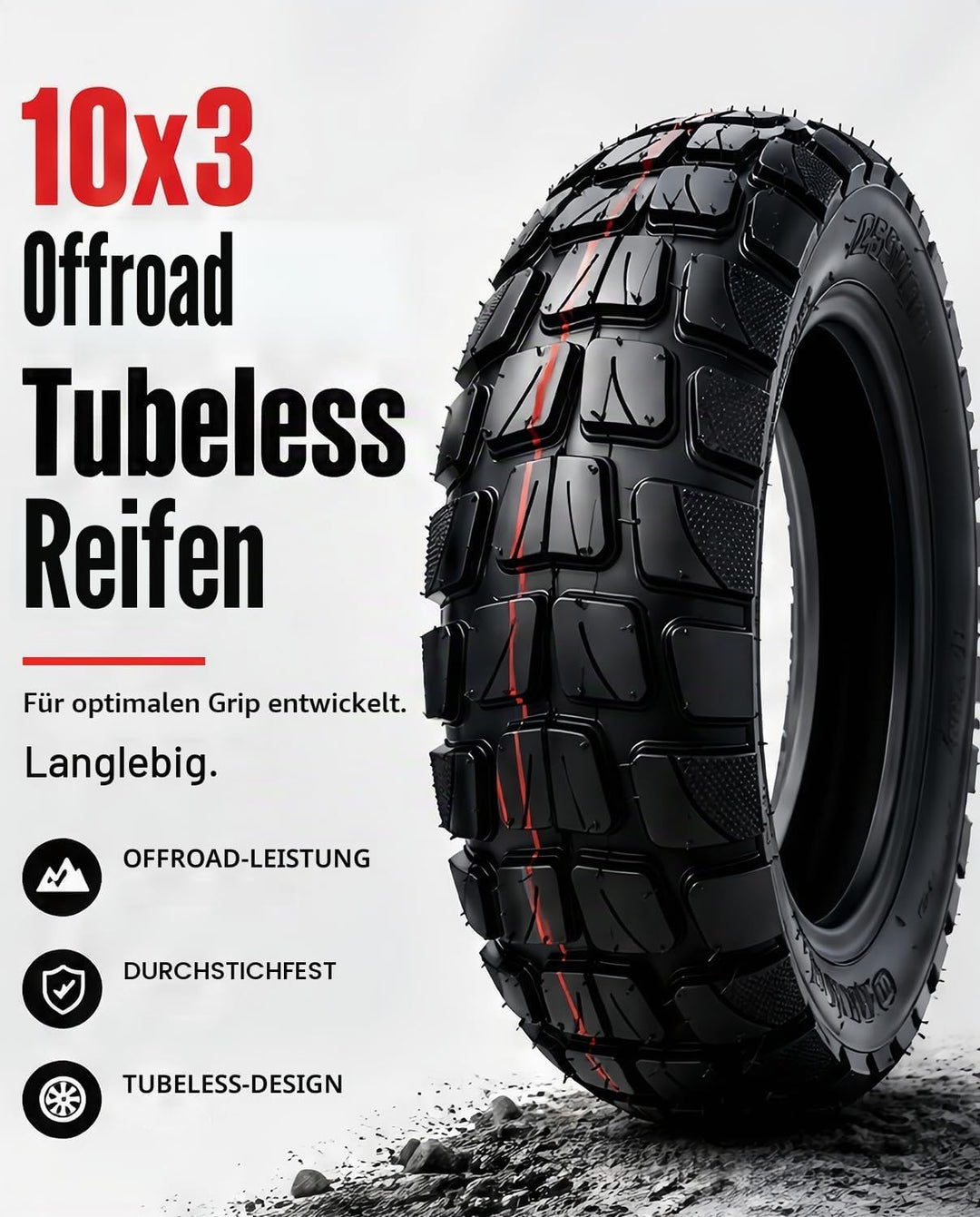 Schlauchlose Geländereifen für Kugoo M4/M4 Pro/Kaabo Wolf Warrior/Kaabo Mantis 10/Dualtron Zero 10X