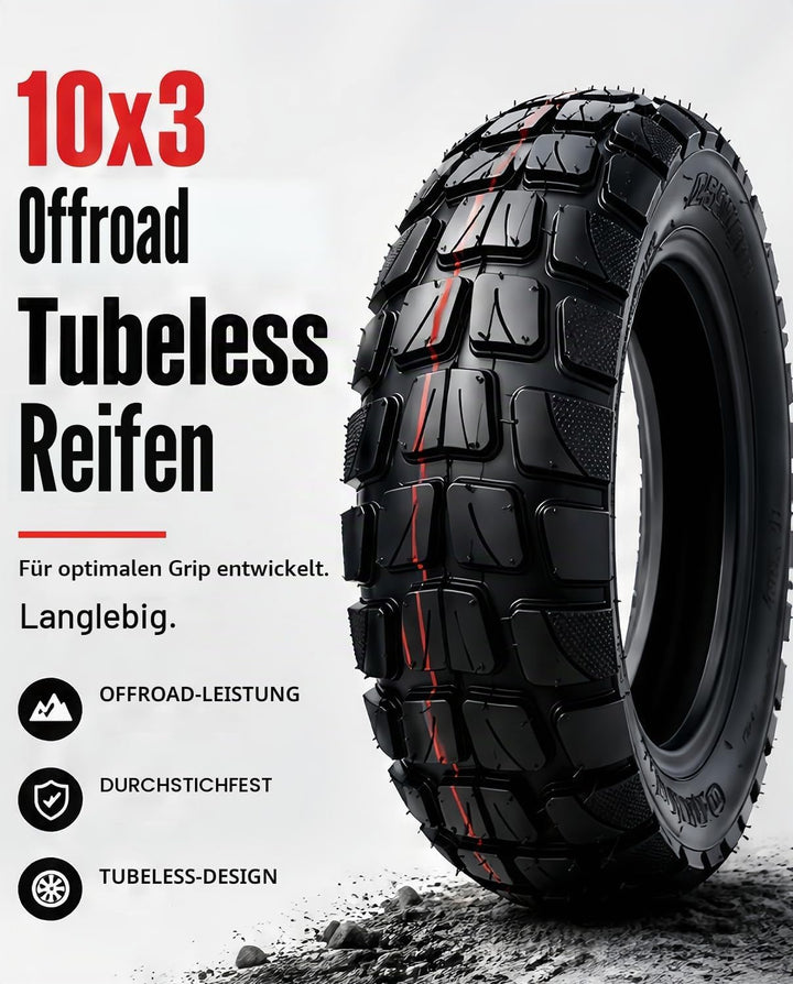Schlauchlose Geländereifen für Kugoo M4/M4 Pro/Kaabo Wolf Warrior/Kaabo Mantis 10/Dualtron Zero 10X
