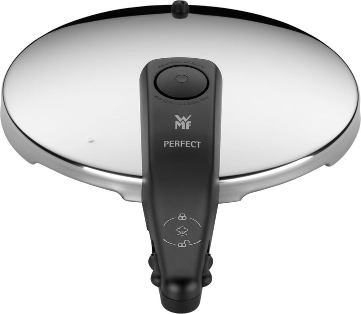 WMF Perfect Ersatzdeckel für Schnellkochtopf 3l, 4,5l, 6,5l 8,5l, Dampfkochtopf 22 cm, Cromargan Ede