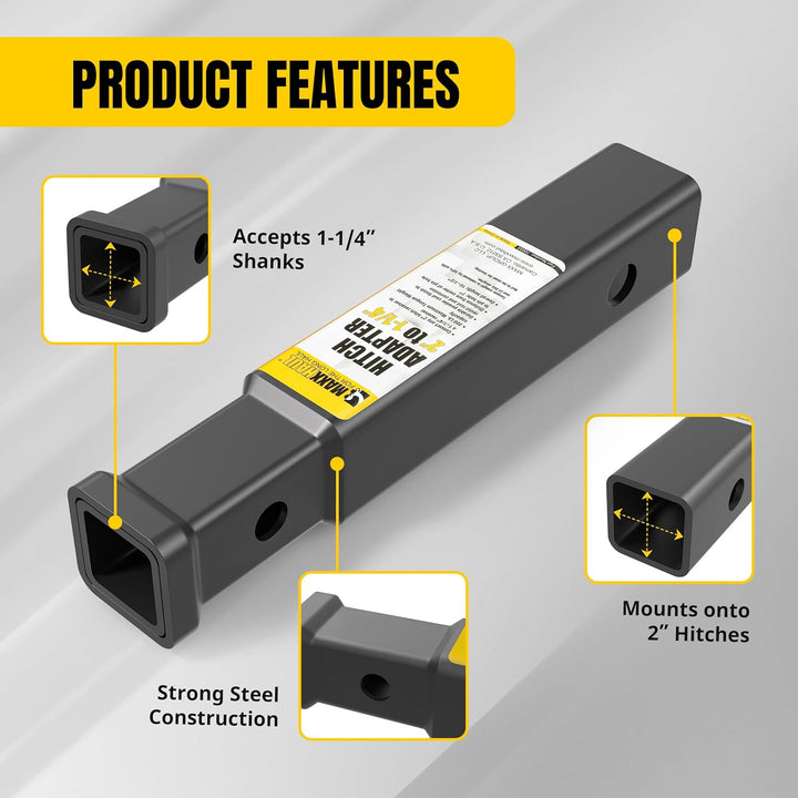MaxxHaul 70033 Empfängeradapter/Verlängerung für Anhängerkupplung, 5,1 cm auf 3,8 cm