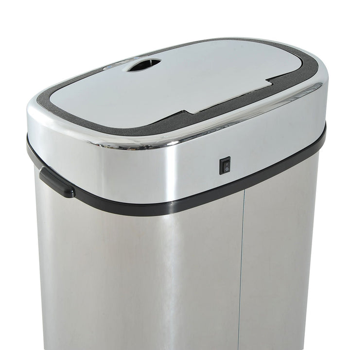 HOMCOM Mülleimer Automatik mit Sensor Abfalleimer Küche Edelstahl Silber (68L), 68L