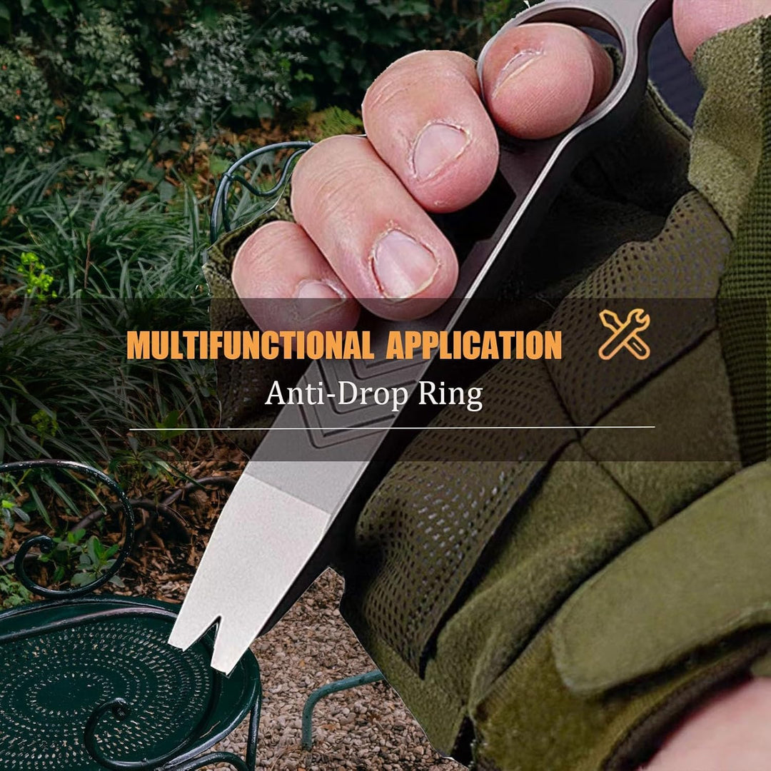 EDC-Multifunktions Brechstange aus Titan mit Flaschenöffner, Schraubenschlüssel, Nagelheber, Fallsch