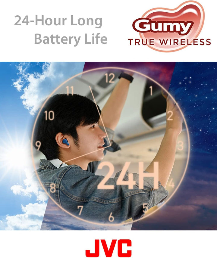 JVC HA-Z77T-P Gumy True Wireless Kopfhörer mit weichen Elastomer Ohrstöpseln, 3 Sound-Modi, Bluetoot