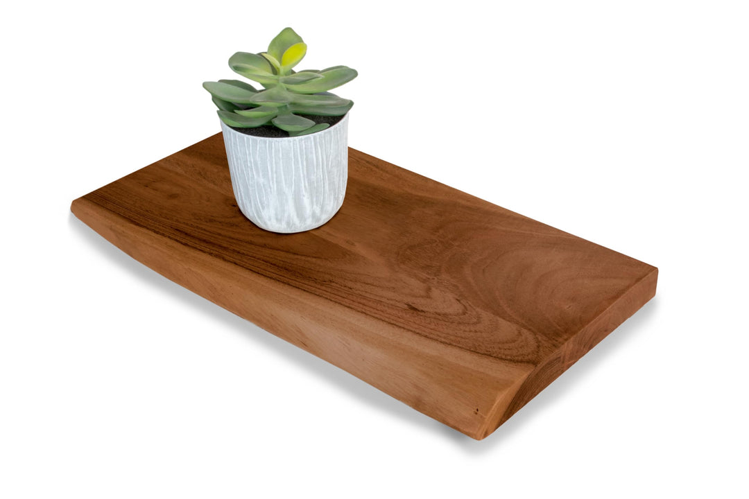 SAM Wandregal Amanda, Akazienholz massiv, nussbaumfarben &amp; lackiert, Holzregal/Steckboard mit Baumka