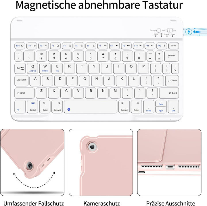 Tastatur Hülle für iPad 9. Generation / 8. Generation / 7.Generation 10,2 Zoll, Magnetisch Abnehmbar