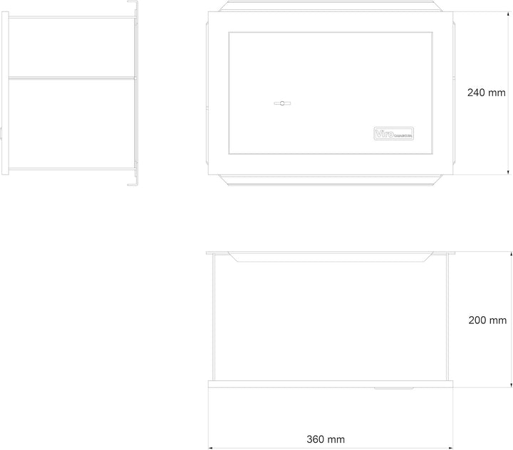 Viro 4553.20 Mechanischer Tresor CASASICURA, Einbauversion, 240 x 360 x 200 mm