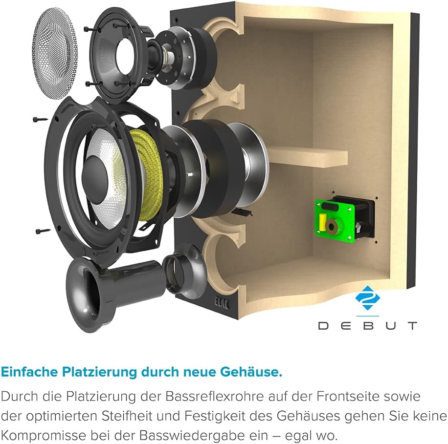 ELAC DEBUT Regallautsprecher B5.2, Ideal für die Musikwiedergabe über ihre Stereo-Anlage, Als Teil e