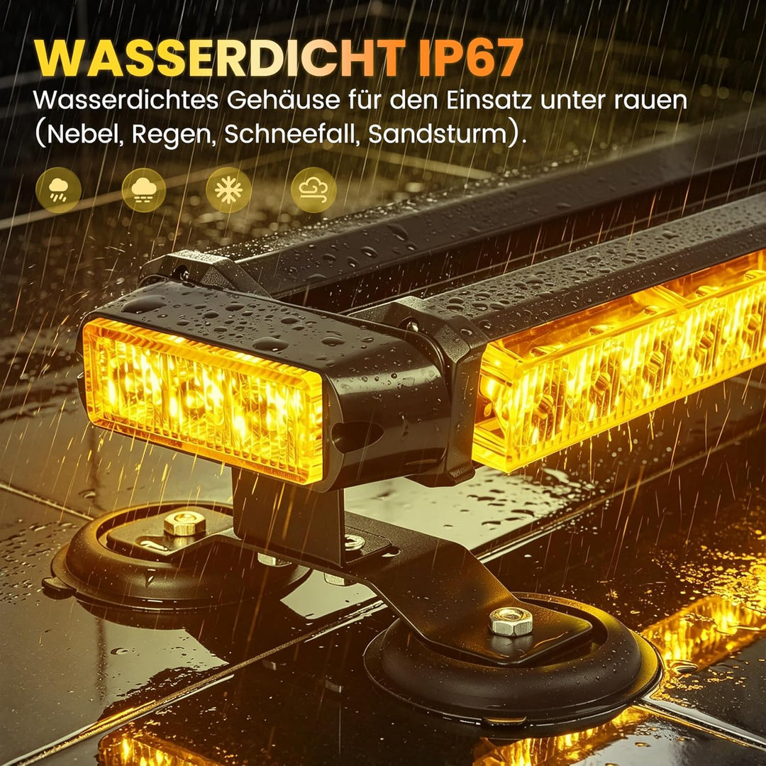 26,5" 54 LED Stroboskop-Lichtleiste, doppelseitig blinkend, hohe Intensität, Kfz-Warnung, Notfall, S