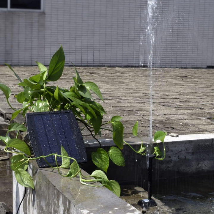 Decdeal Bürstenlose Solar Teichpumpe Solar-Brunnen Wasserpumpe mit Solarpanel 9V 2.5W 200L / H Typ 4