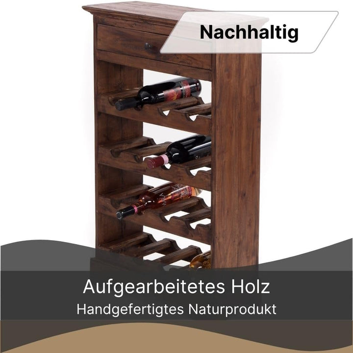 DESIGN DELIGHTS rustikales WEINREGAL Cortez 85 | 85x55cm(HxB) Massivholz | Flaschenregal, Weinflasch