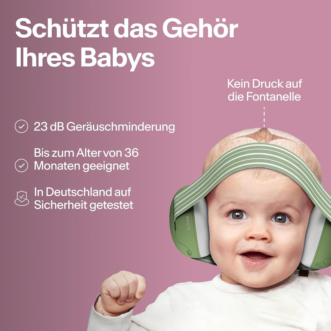 Alpine Muffy Baby Kapselgehörschützer - Gehörschutz für Babys und Kleinkinder von 12 bis 36 Monate -