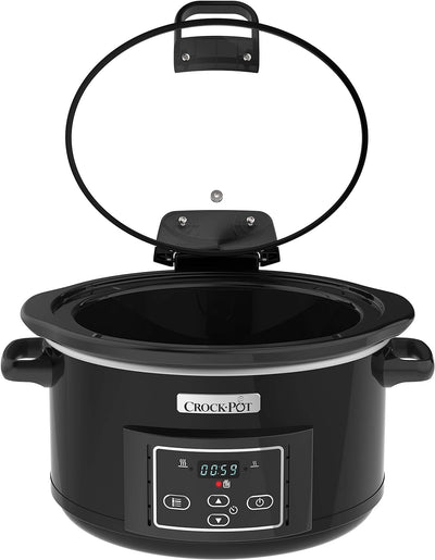 Crock-Pot Digital-Schongarer Slow Cooker mit Scharnierdeckel | einstellbare Garzeit | 4,7 Liter (4-5
