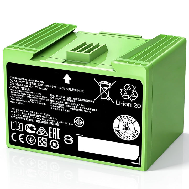 Akku 3200mAh J7 Ersatzakku ABL-D1 ABL-D2 für iRobot Roomba i/e/j Serie i7 i7+ i4 i3 i3+ i8 e5 e6 e51