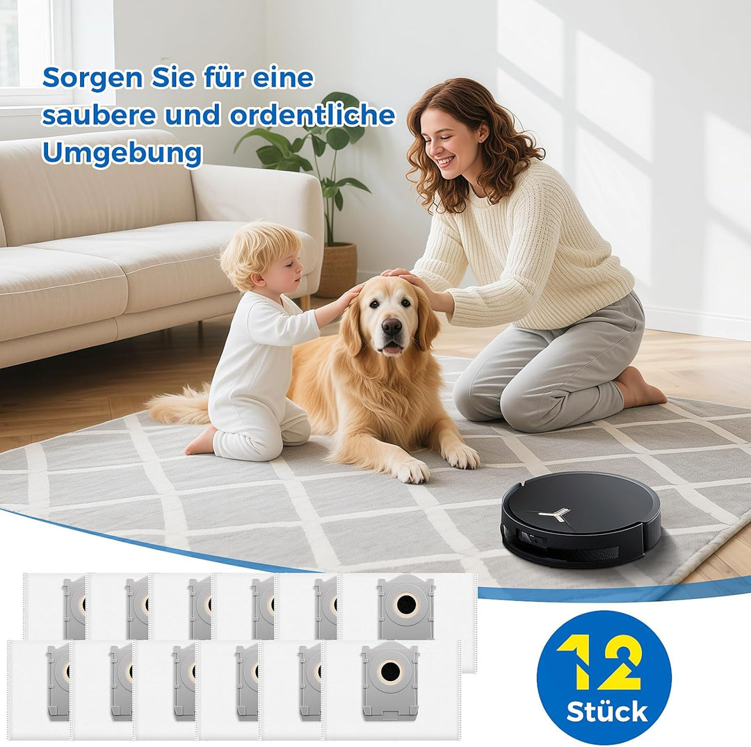 12 Stück Staubbeutel für Ecovacs Deebot X8/X9 Pro Omni/X8/X9 OMNI/X11 Pro Omni/T80 Pro Omni/T50/T50