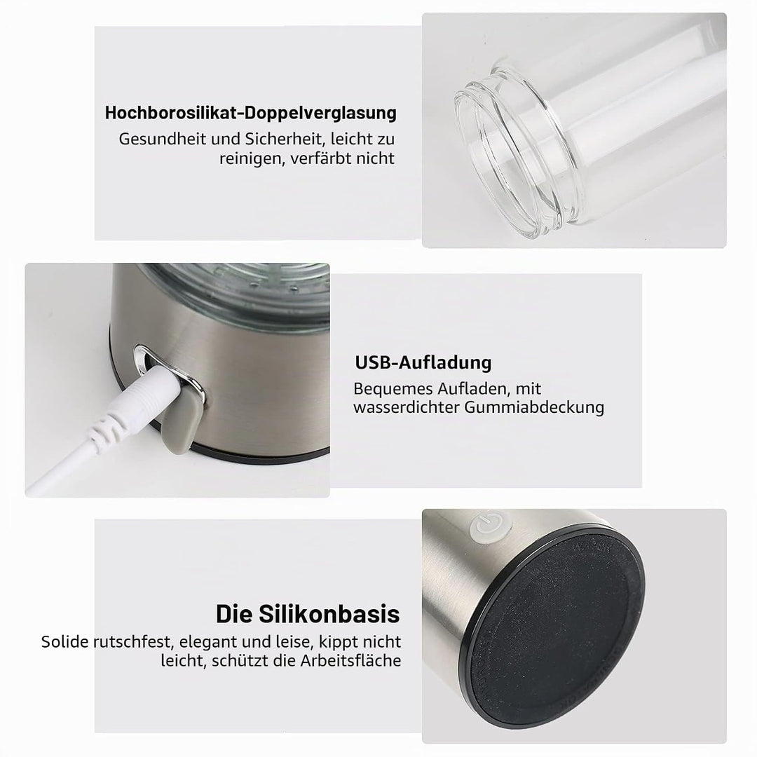Wasserstoff Generator 450 ML Wasserstoff Wasser Lonisator mit PEM- und SPE-Technologie USB, Wasserst