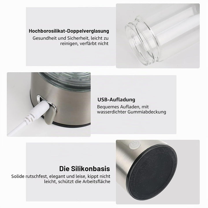Wasserstoff Generator 450 ML Wasserstoff Wasser Lonisator mit PEM- und SPE-Technologie USB, Wasserst
