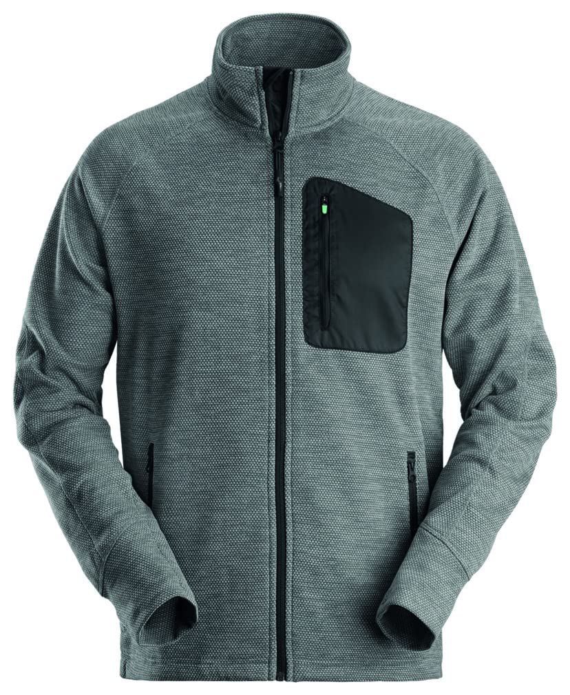 Snickers Workwear Unisex Chaqueta Forro Polar Gris/Negra Talla M Fleecejacke FlexiWork, Grau/Schwarz
