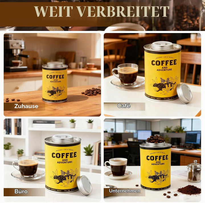 Kaffeedose Luftdicht 620 ml Aufbewahrung-Metalldose Vorratsbehälter für Lebensmittel, Runde Kaffeepa