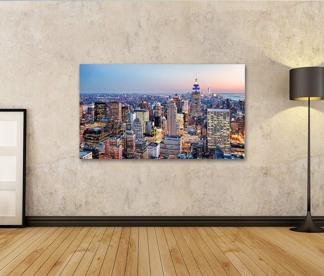 islandburner Bild auf Leinwand New York Stadt Usa Bilder Wandbilder Poster Leinwand 100x57cm, Leinwa