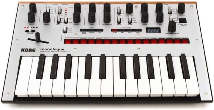 Korg Monolog monophoner Analogsynthesizer mit Voreinstellungen silber, Silber