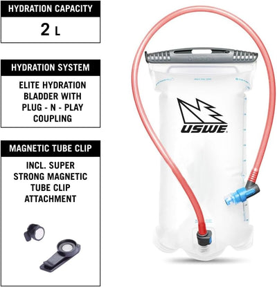 USWE Moto Hydro Hydration Pack - with Water Bladder, a High End, Bounce Free Backpack for Enduro and