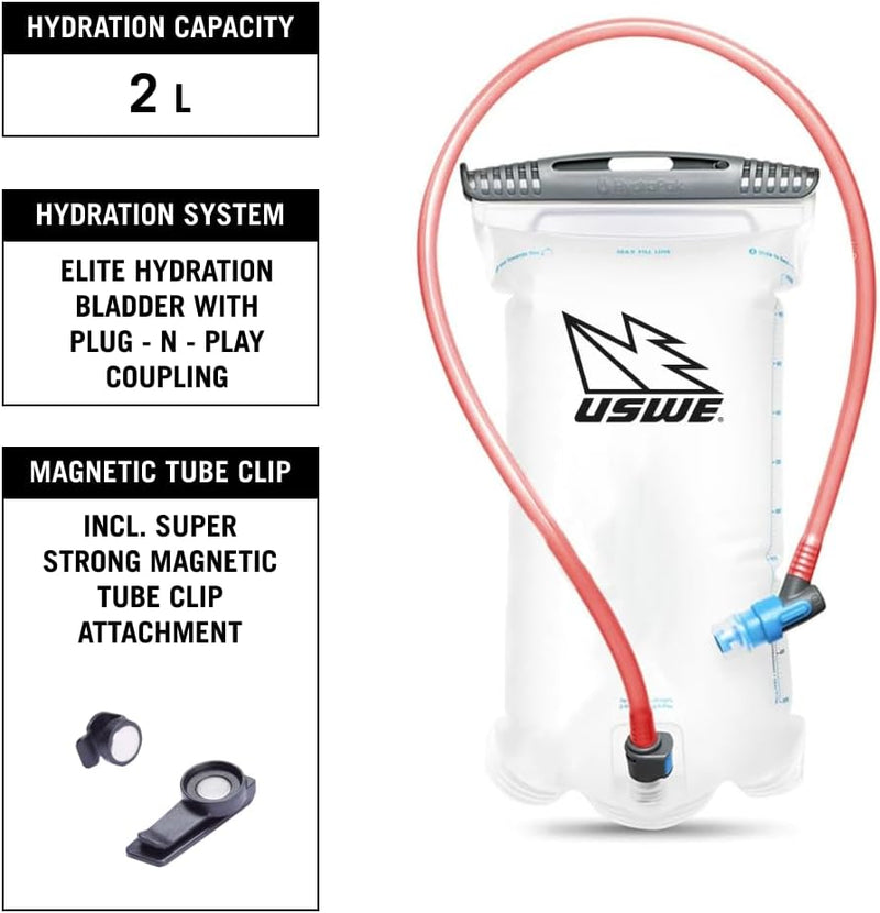 USWE Moto Hydro Hydration Pack - with Water Bladder, a High End, Bounce Free Backpack for Enduro and