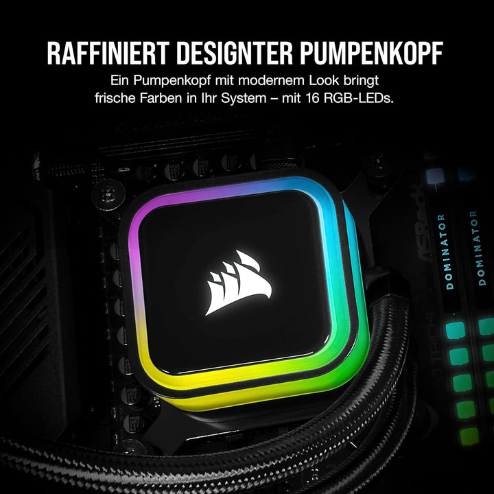 Corsair iCUE H150i RGB Elite CPU-Flüssigkeitskühler (16 Dynamische RGB-LEDs, AF Elite Series 120-mm-
