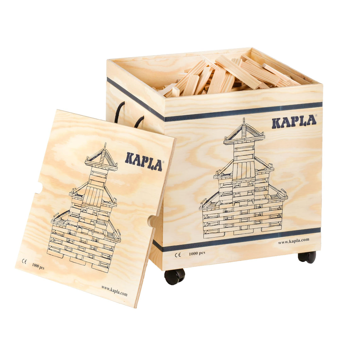 KAPLA - 1000er KISTE - 1000 Holzplättchen, Konstruktionsspiel, Bausteine & Holzspielzeug, ab 2 Jahre
