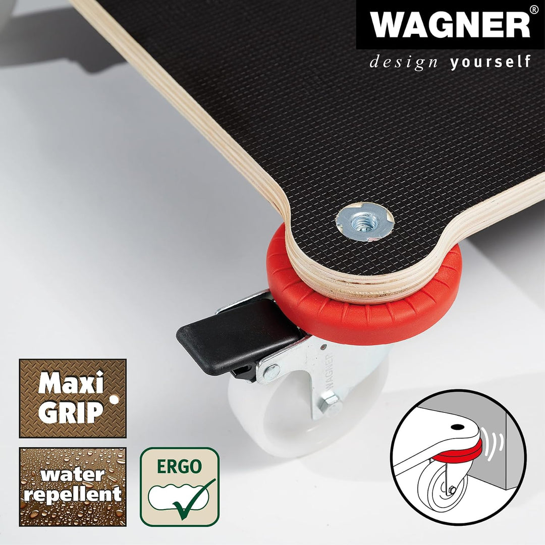 WAGNER Transportroller Transporthilfe I Schichtholz mit Grip 60 x 40 x 12,5 cm, Tragkraft 200 kg I U