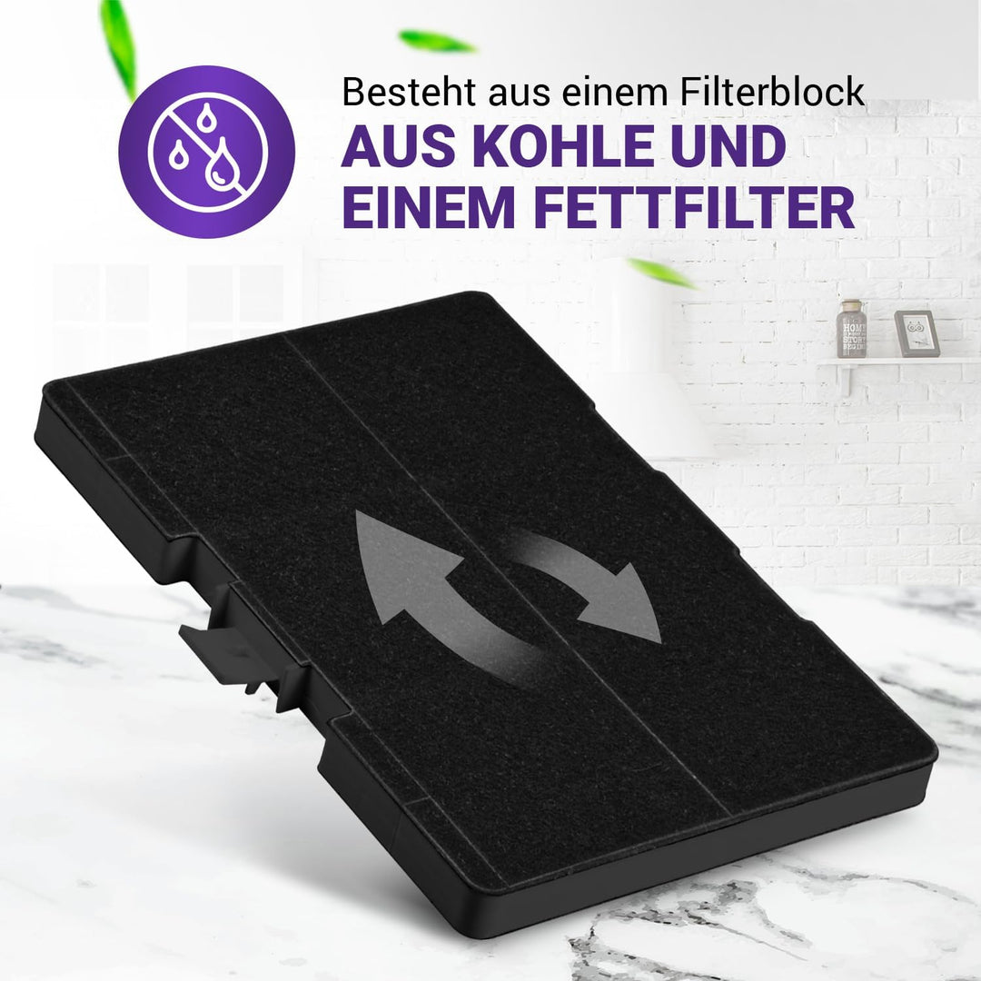 Set 2x Aktivkohlefilter Dunstabzugshaube 317 x 240 x 23 mm Ersatz für Bosch Filter 11026771 00705432