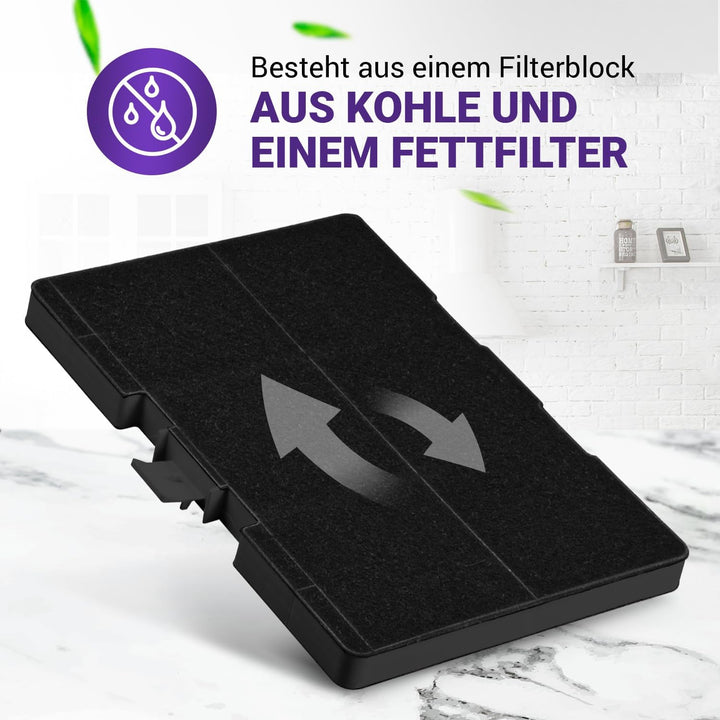 Set 2x Aktivkohlefilter Dunstabzugshaube 317 x 240 x 23 mm Ersatz für Bosch Filter 11026771 00705432