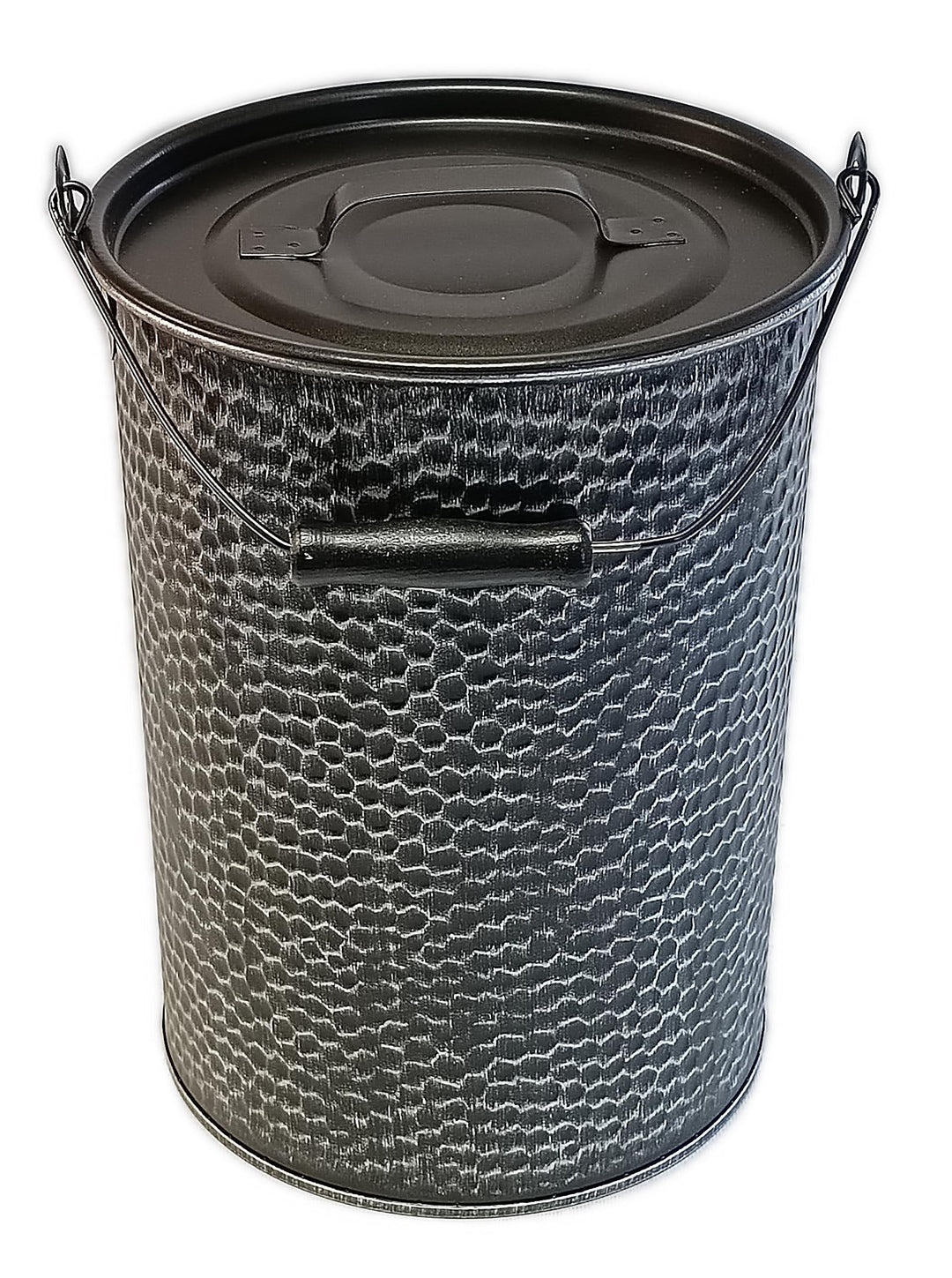 Ascheeimer 14oder25l,alteisen oder kupferfarben gehämmert 14l alteisen gehämmert, 14l alteisen geh&#