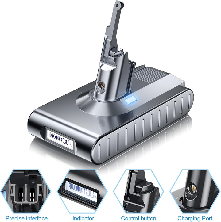 8000mAh V8 Akku, Powtree Ersatzakku für Dyson SV10 Kompatibel für Dyson | V8 Absolute Animal Fluffy