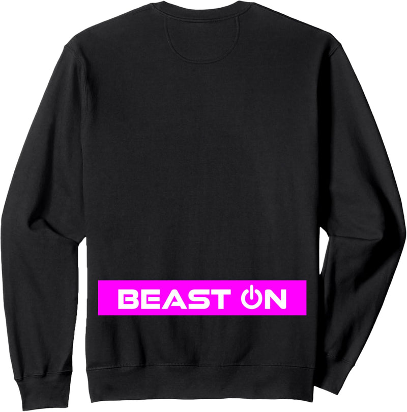 Beast ON Rücken Motiv pinke Farbe Fitness Gym Motivation Sweatshirt