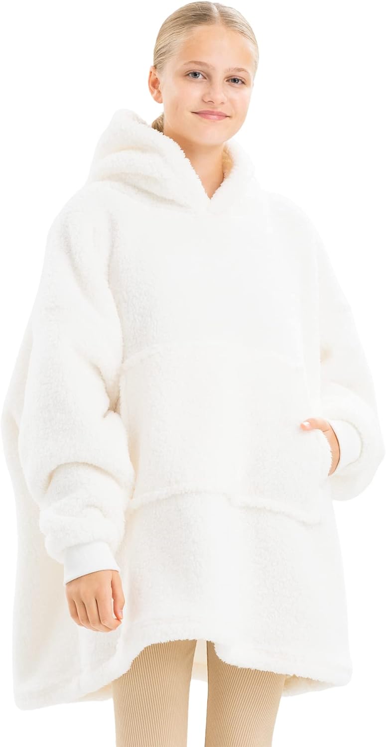 HOMELEVEL Kinder Fleece Hoodie Pullover - Pulli mit Kapuze für Jungs und Mädchen - Kuschel Sweatshir
