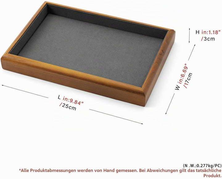 Oirlv Schmucktablett klein,Schmucktablett Holz,Schmuckschublade,Schmuckschatulle Holz,Schmuckhalter,
