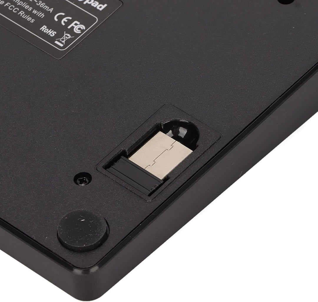 Kabelloser Ziffernblock mit 35 Tasten, 2,4-G-USB-Nummernblock, Ergonomisches Design, Leise, Schnelle