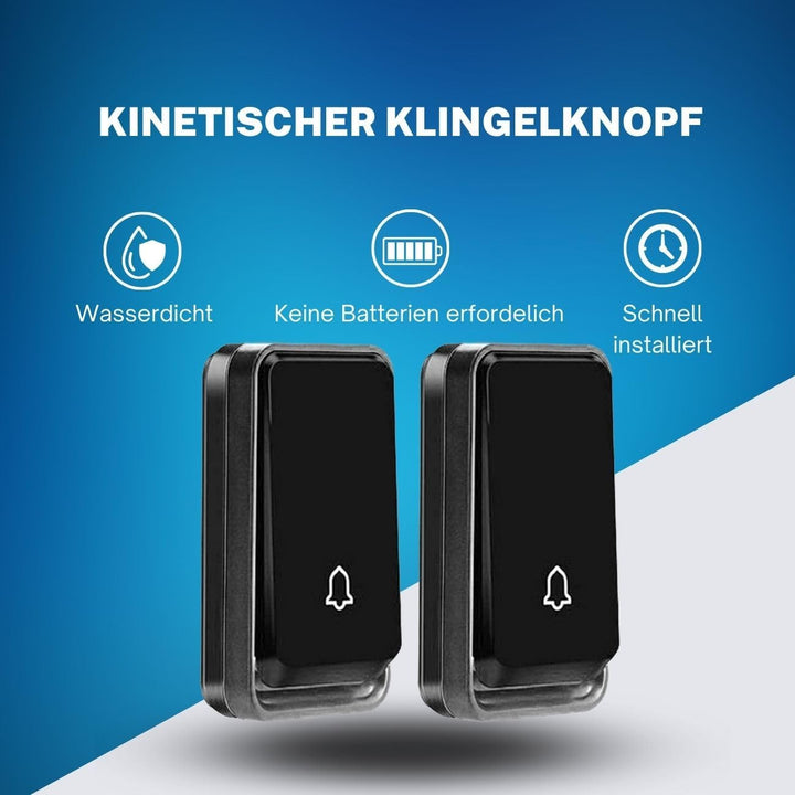 Bell4U Kabellose Funkklingel - Batterielose Türklingel mit Vier Empfängern und 2 Sender - Wasserdich