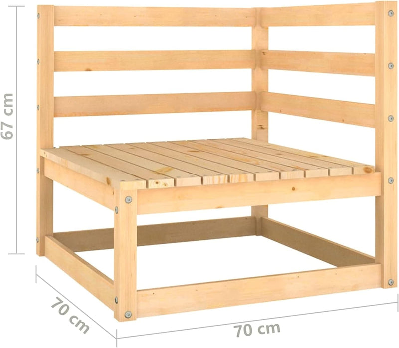 Gecheer 7-TLG. Garten Lounge Set mit Kissen, Holz Gartensofa, Loungemöbel Gartenmöbel Sitzgruppe Gar