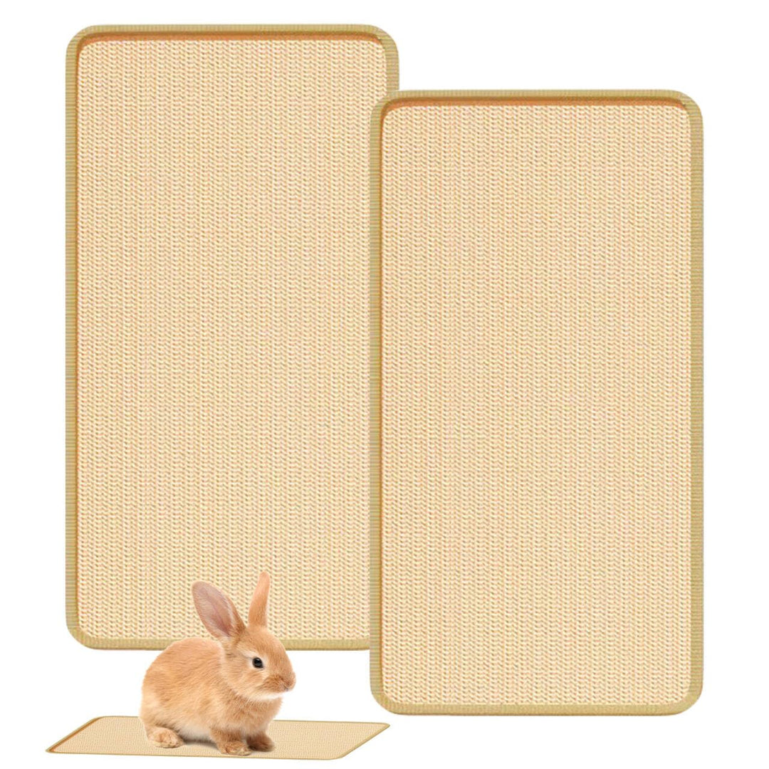 Kratzmatte für Kaninchen, 2 Stück 30×60cm Kratzmatte Kaninchen Kratzteppich Katze Kratzbrett Wand Ha