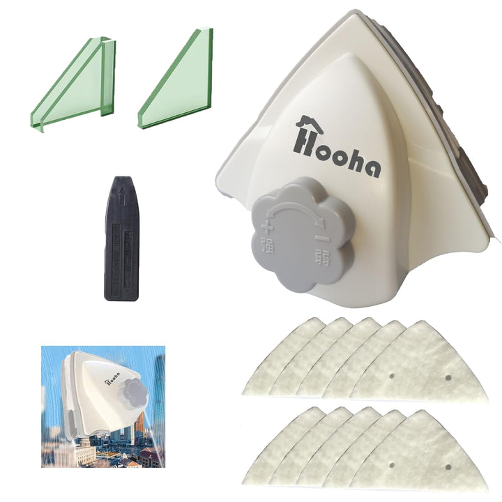 Hooha Doppelseitiger Glaswischer Magnetische Fensterreiniger Mit 5-Gang Einstellbar Für Glasstärke 3