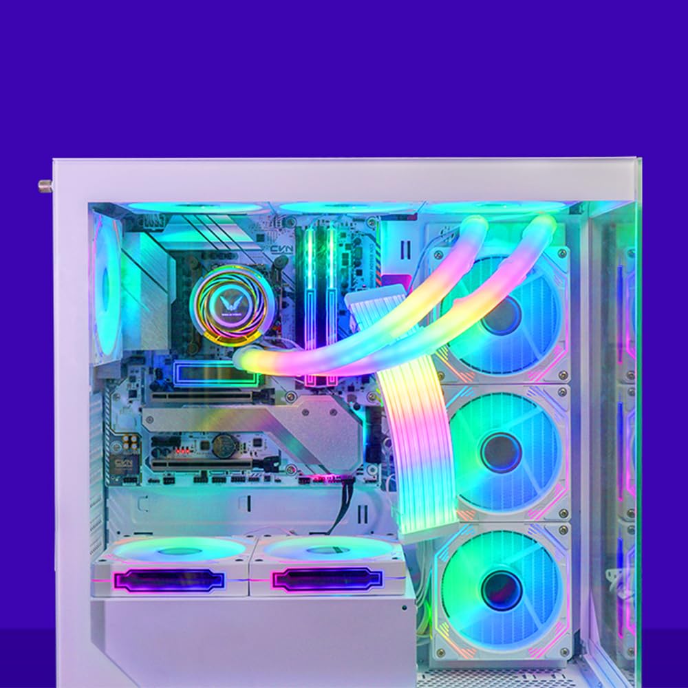 TZMRIT PC Kabel Rgb,ARGB PSU Kabelabdeckungs Kabelverlängerung, RGB Stromverlängerungskabelabdeckung
