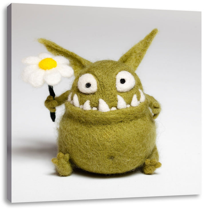 Pixxprint Where Are My Cookies? Lustiges Krümelmonster, Format: 70x70 auf Leinwand, 70x70