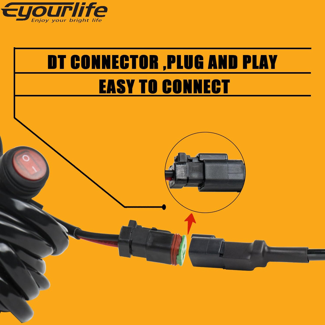 Eyourlife 180W/10Ft Kabelbaum Kabelsatz Relais Adapter für KFZ Scheinwerfer Arbeitsscheinwerfer Tagf