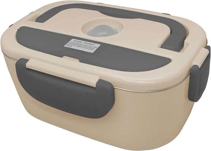 NERTHUS Lunch Box Elektrische Lunchbox mit Hauptfach Edelstahl 18/8 Grau 450 ml - 60 ml FIH 730