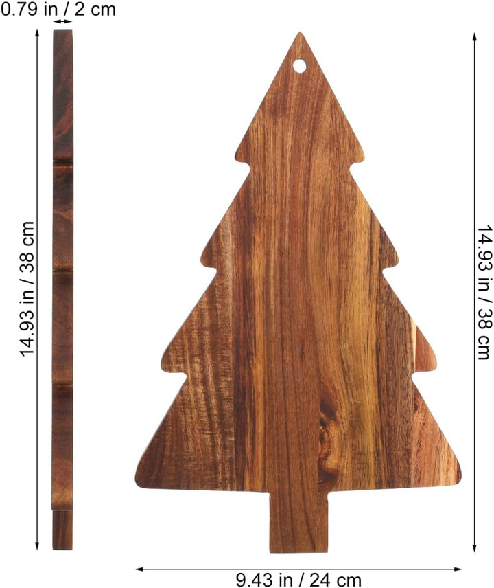 Weihnachtsbaum-Wurstbrett Baum-Schneidebrett Holz-Dessert-Serviertablett Mit Griff Küchen-Hackbrett